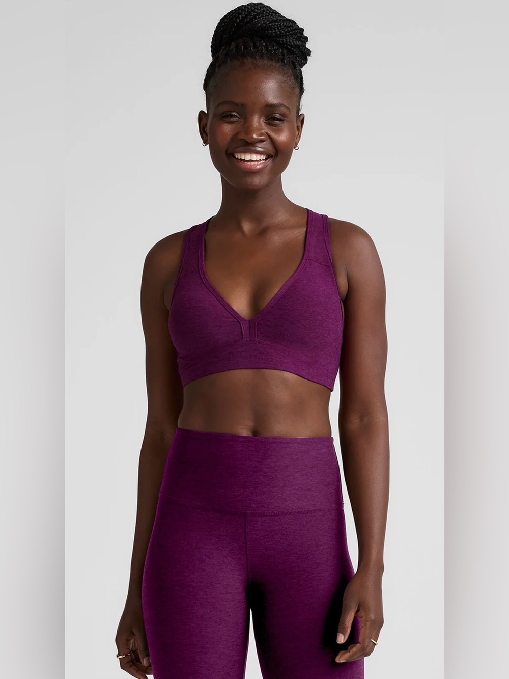 Beyond Yoga Women’s Purple Spacedye Lift Your Spirits Sports Bra XL